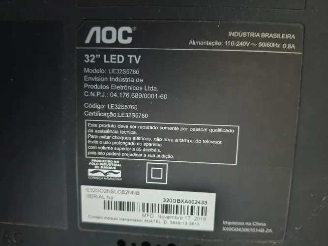 Tv AOC 32 para aproveitar peças defeito de tela