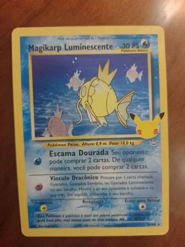 Magikarp Luminescente Carta Pokémon coleção 25 anos (NM)