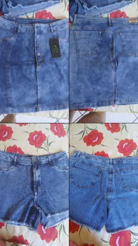 Shor e saia jeans 