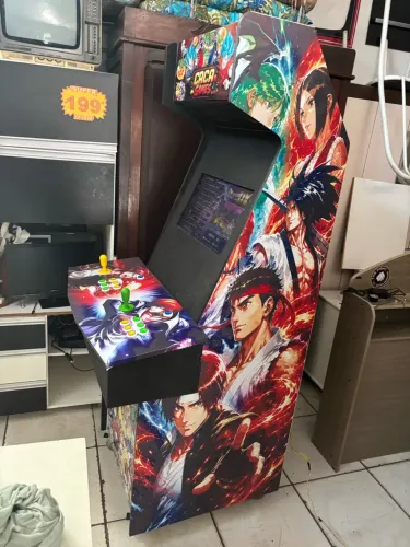Fliperama novo pode usar em casa ou no comércio com ficha 9800 jogos