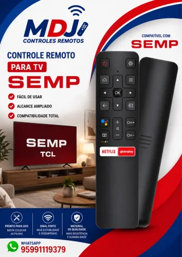 Controle da tv semp TCL 