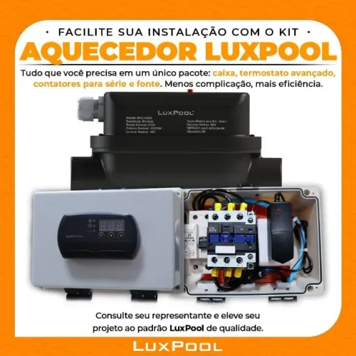 Aquecedor de Passagem 10kW p/ Piscina Até 40.000L - Luxpool
