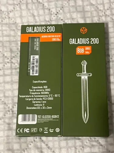 Memória RAM TGT Galadius 200 DDR3 8GB 1600MHz Desktop