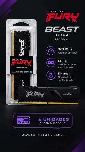 Kit Memoria 16gb Ram Kingston Fury Beast 2x 8gb Ddr4 CL16