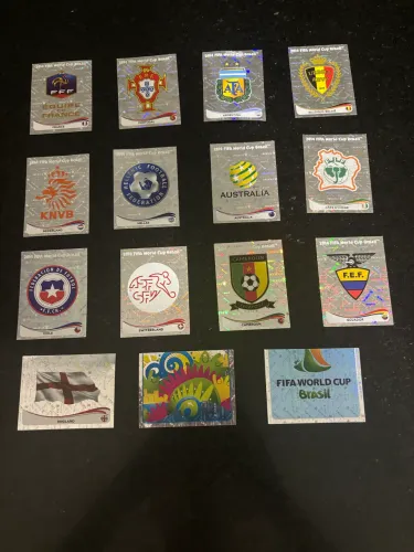 Lote 15 figurinhas metalizadas/brilhantes copa 2014- originais