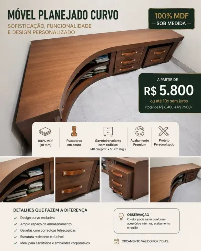 Bancada 100% mdf