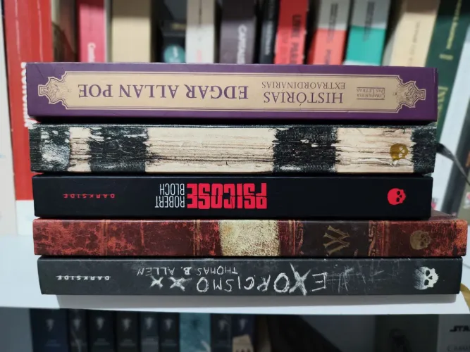 Kit livros de terror: Psisoce, Exorcismo, Luz nas trevas, Os condenados e Edgar Allan Poe