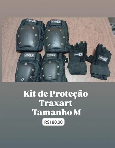 kit proteção Traxart Profissional tamanho M e tamanho G. R$ 180,00 cada.