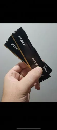 Memória RAM 2 pentes de 8gb (16gb) 2400MHz HyperX Fury Black - Impecável