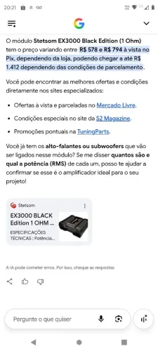 Stetsom EX3000 Black Edition (1 Ohm)*Novo