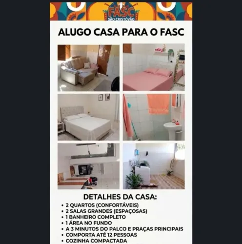 Casa pra alugar pra temporada do Fasc 2026.. *75).