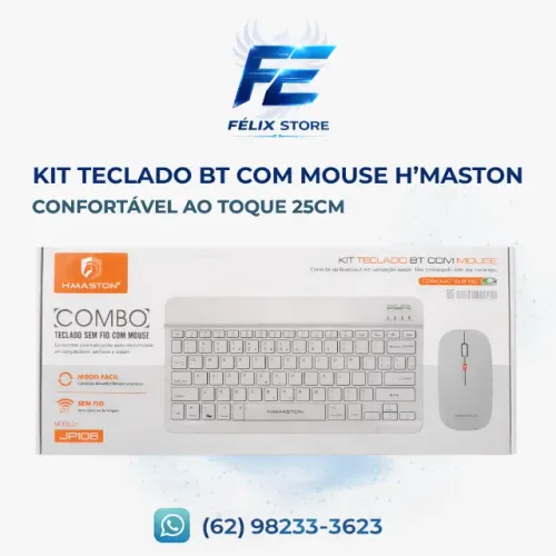Kit Teclado E Mouse Bluetooth H'maston Jp108 Branco Recarregável