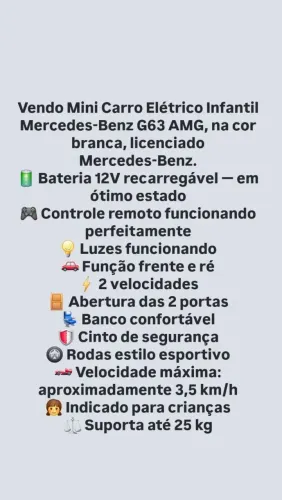 Mini carro elétrico Mercedes infantil