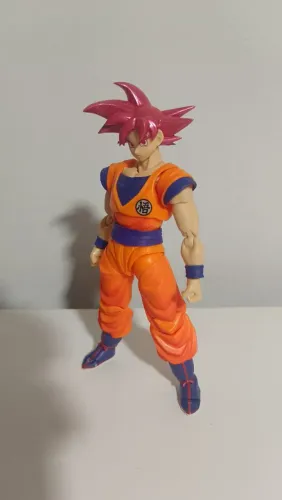 Goku Super Sayajin God Sh Figuarts BANDAI + brinde