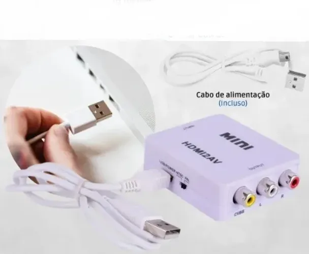Conversor HDMI x AV RCA 1080p Branco Knup KP-3455
