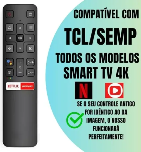 Controle Remoto TCL para TV Android 4K