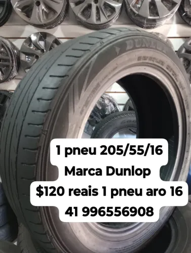 Pneu 205/55/16 marca Dunlop $120 reais 1 pneu aro 16 usado roda muito ainda não é remold