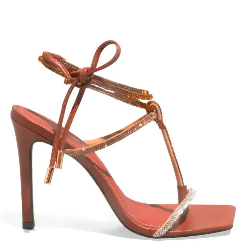 Sandália Santa Lolla 39 amarração strass lindíssima elegante salto fino 