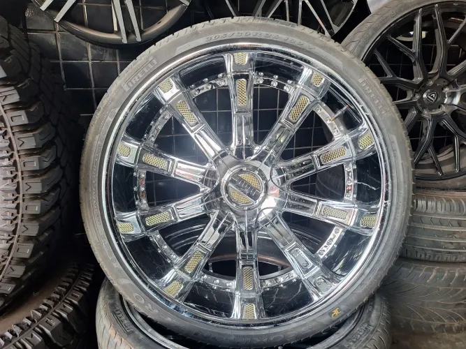 Rodas 26 Dodge Ram Humer + pneus Pirelli 90$