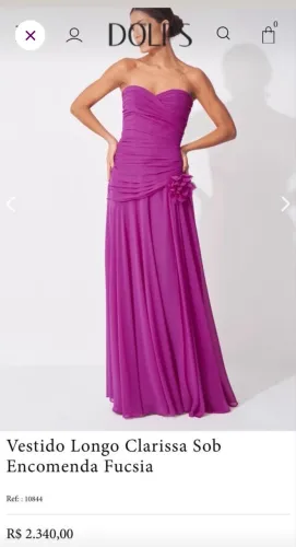 Vestido para festa na cor fucsia