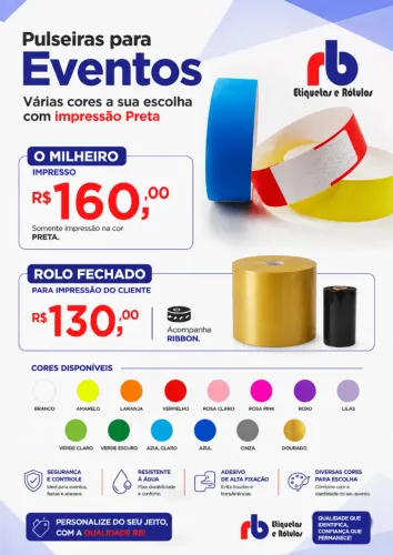 PULSEIRAS COLORIDAS PERSONALIZADAS