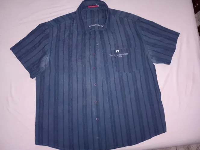 Camisa Manga Curta Azul, Masculina - Viv L'eroá
