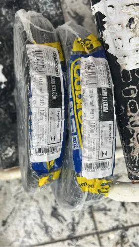 2 peças - Cabo flex 1/5 Preto Cobrecom 