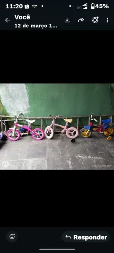 3 bicicletas de criança 