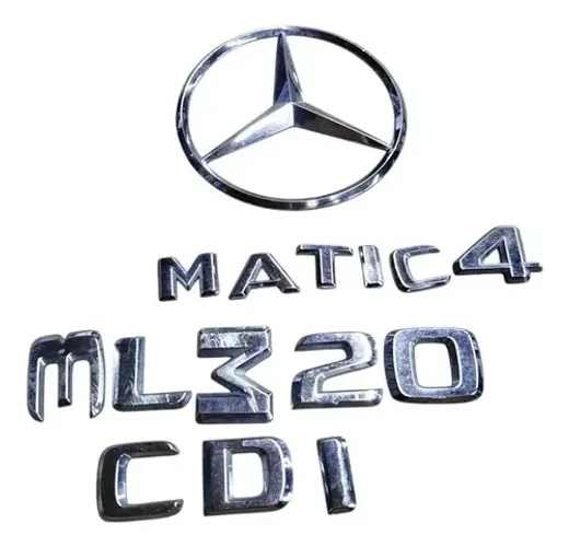 Emblema Mercedes Ml320 Cdi 4matic 2006 2007 2008 Original Prateado