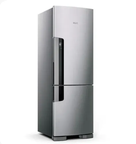 Geladeira Consul 397L Frost Free Inox - Freezer Embaixo
