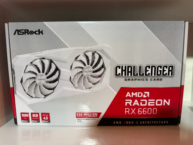 Placa de Vídeo ASRock RX 6600 Challenger White 8GB GDDR6 - NOVA