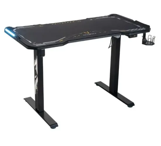Mesa Gamer Husky Regulagem de Altura Automática e Pre-Set - Preto com RGB