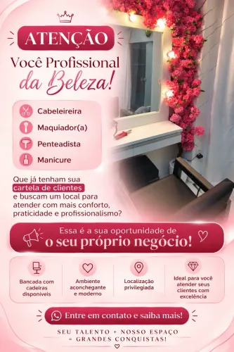 Aluguel de mesa e cadeira para cabeceira(o) ,maquiador (a) ,Penteadista ,manicure