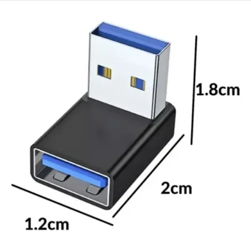 Conector Adaptador Usb-a 3.0 90 Graus Fêmea Macho