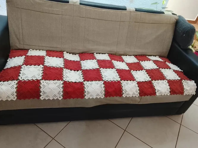 Peseira de crochê para cama de casal padrão Nova 