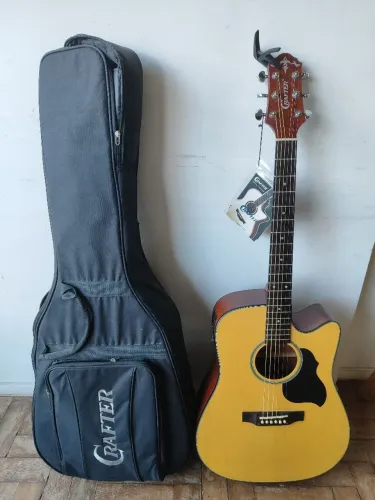Violão Elétrico Aço Crafter LITE-DE SP/N Folk Cutaway