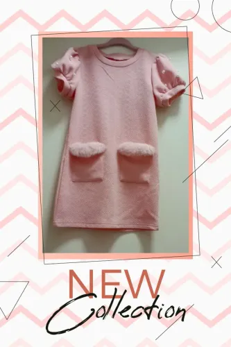 Vestido Infantil Menina Com Manga Bufante E Detalhes Em Pérola Tamanho 4