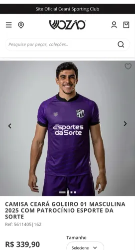 CAMISA CEARÁ GOLEIRO 01 MASCULINA 2025/2026