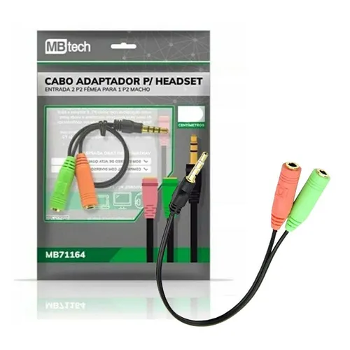 Adaptador P3 Macho Para  P2 (Fone/Microfone) Femea Mbtech