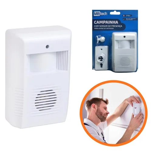 Campainha Anunciadora Sensor De Presença Sonoro Ajustável
