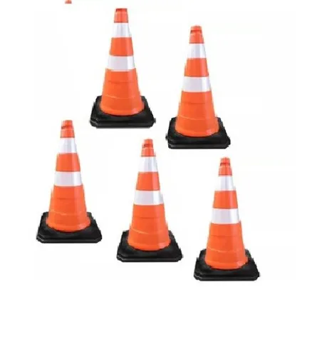 Cone Semiflexível 75 cm Refletivo Laranja Com Base de Borracha Ecosinal