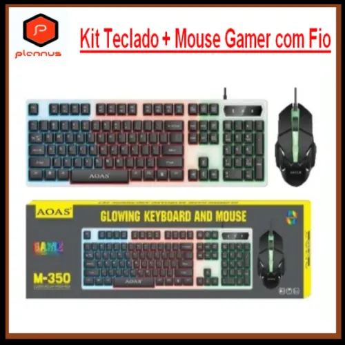 Kit Teclado e Mouse Gamer Rgb Led Iluminado Aoas M-350 (z536)