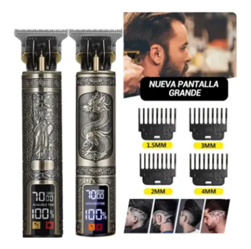 Produto Novo Maquina de Cortar Cabelo Vintage T9 USB Display Digital
