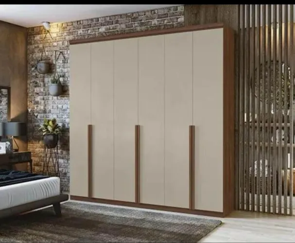 Guarda-Roupa Branco 6 Portas com Espelhos