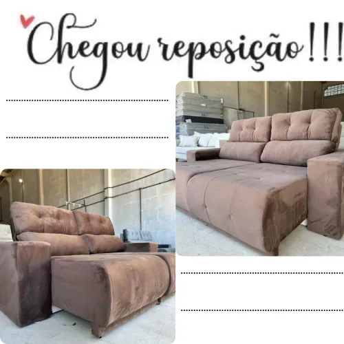 Super promoção, sofá retrátil marrom 3 lugares 