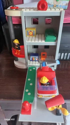 Playmobil 1,2,3 Maleta Bombeiros Antigo