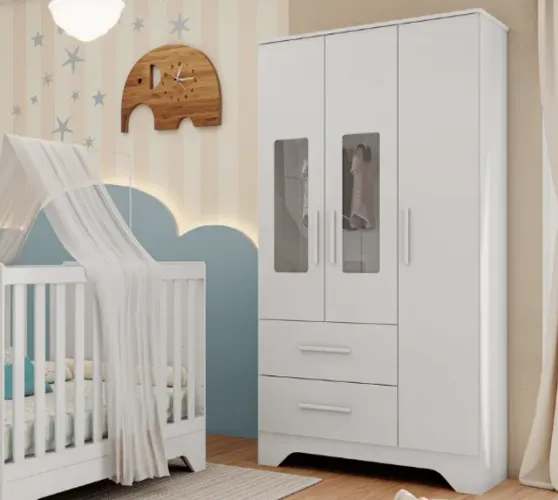 Roupeiro Infantil Popy Retro, 100% MDF 