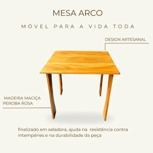 Mesa arco madeira de demolição peroba rosa