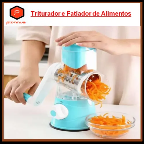 Processador Cortador Ralador Triturador Fatiador De Legumes Giratório 3 Lâminas (z299)