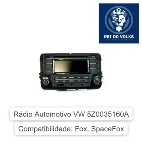 Radio original VW para Fox, CrossFox, Spacefox, G3, 2014 a 2022 